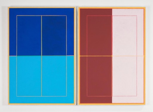 Richard Bell, P 11 et P 12, oil on canvas, 2018, 59.5 x 41 cm each by Richard Bell