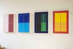 Paintings (Palimpsest 9,10,11,12), Studio, 2018 by Richard Bell