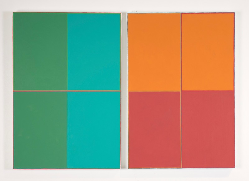 Richard Bell, oil on canvas, P 18 and P 13, 59.5 x 41 cm each By Richard Bell