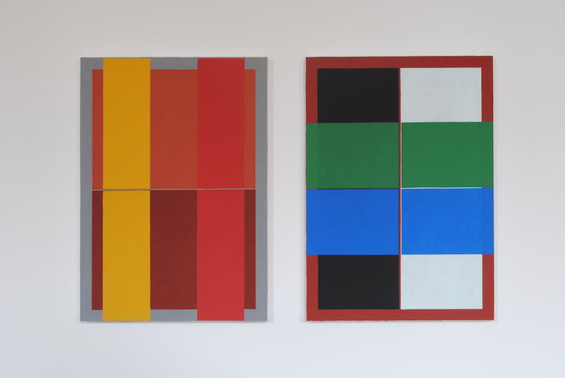 Palimpsest Ptg 16 and 17, 2019- oil on linen  by Richard Bell