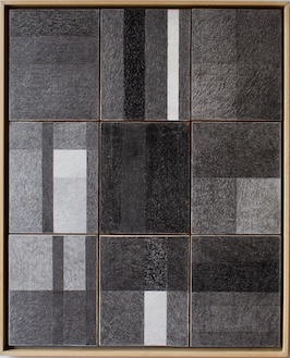 Drawing Nine Variations, graphite on paper on ply, 49cm x 61cm by Richard Bell