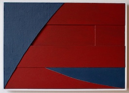 Relief Model V (iii), 2022/23, oil on card and linen by Richard Bell