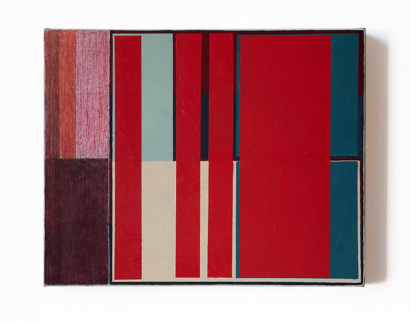 Painting H (ii) June -Oct  2024, oil and crayon on linen, 51cm x 40cm, by Richard Bell