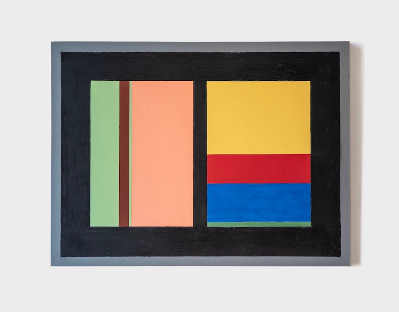 Pairing no.1&2 reprise, 2025, charcoal, chalk ground, egg tempera on panel, 61cm x 45.5cm, by Richard Bell