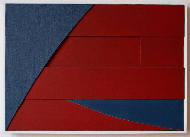 Relief Model V (iii), 2022/23, oil on card and linen on ply, 29.5cm x 42cm by Richard Bell
