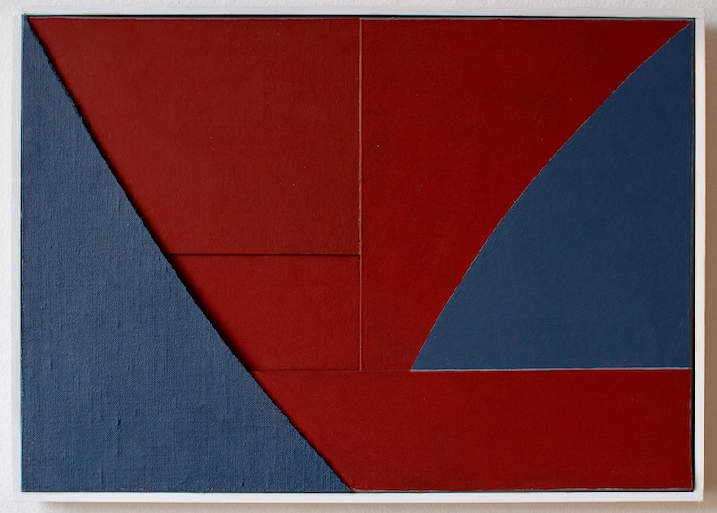 Relief Model V (iv), 2022_23, oil on card and linen on ply, 29.5cm x 42cm by Richard Bell