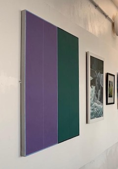 Installion view of a Richard Bell painting at Cromer Arts Space, Norfolk, 2023 