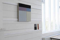 Installion view of Richard Bell paintings at exhibition of work made during the January residency at the Anchor Studio, Newlyn, Cornwall January 2025