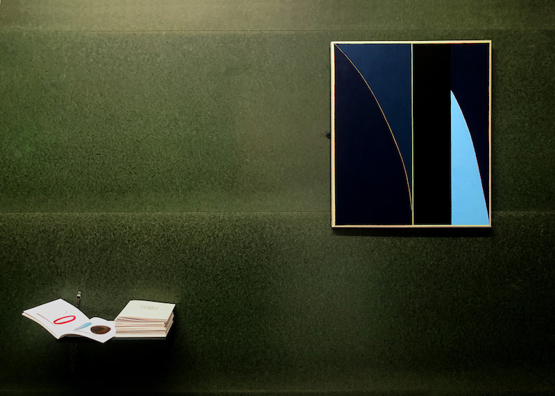 Painting Eq P Curve 28 at Thinking Thresholds exhibition,  London Fields 2022