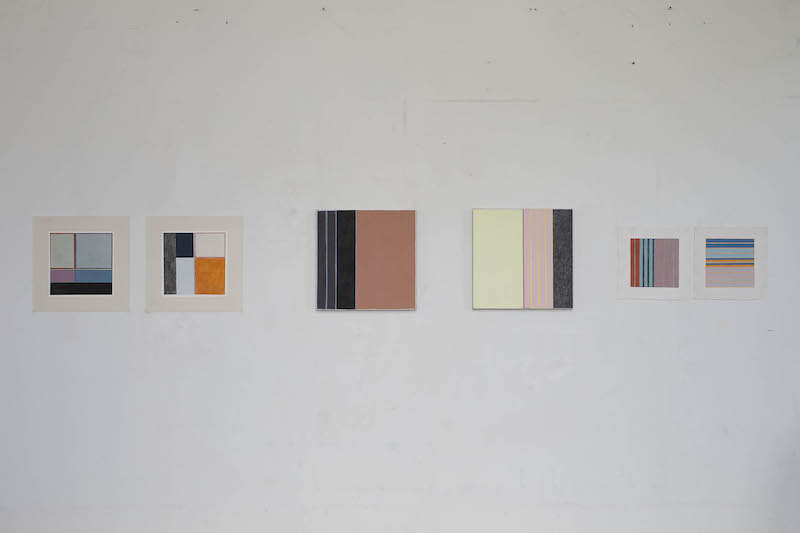 Installion view of Richard Bell painting at exhibition of work made during the January residency at the Anchor Studio, Newlyn, Cornwall January 2025