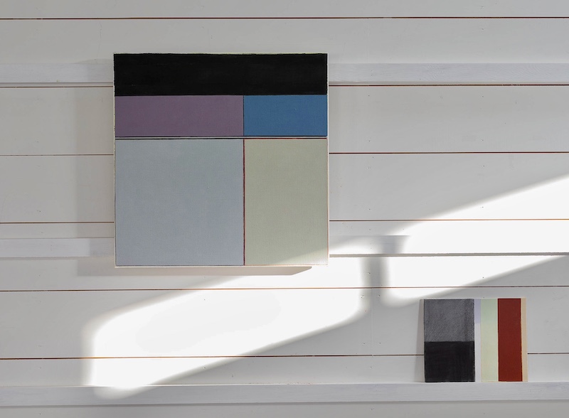 Installion view of Richard Bell paintings at exhibition of work made during the January residency at the Anchor Studio, Newlyn, Cornwall January 2025