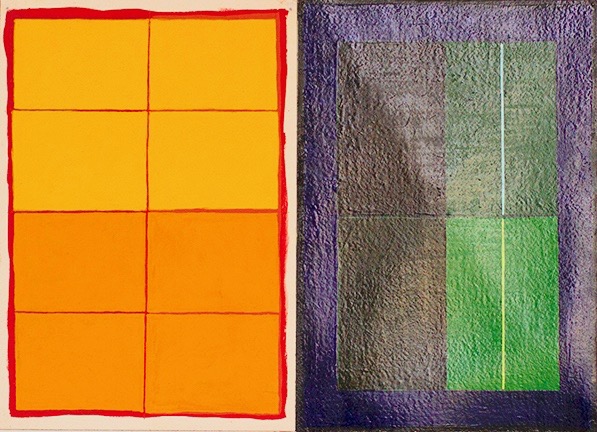 2 drawings of paintings in 2019 by Richard Bell