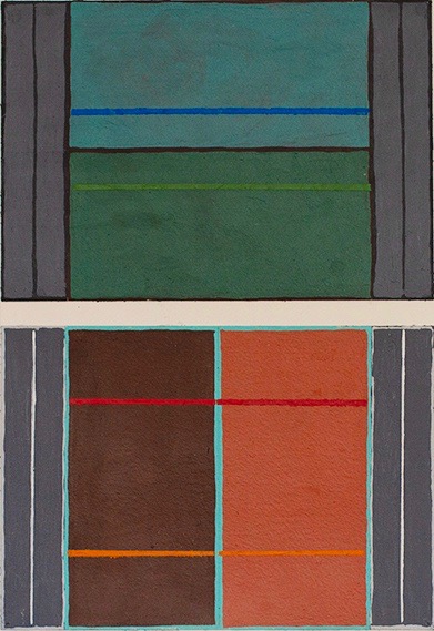 2 drawings of paintings in 2019 by Richard Bell